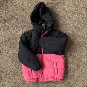 Kids Black and Pink Hooded Jacket